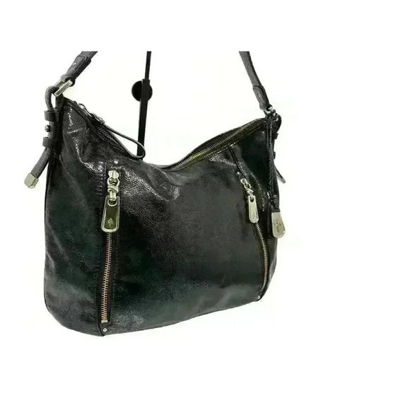 Auth Cole Haan Shoulder Bag Black Patent Leather/Goldtone - 55360a - Picture 3 of 10